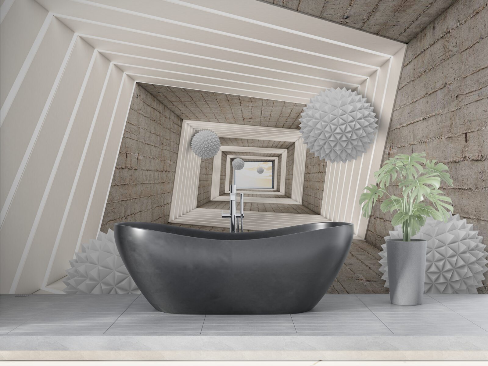 Fototapeta nekonečný tunel s loptičkami