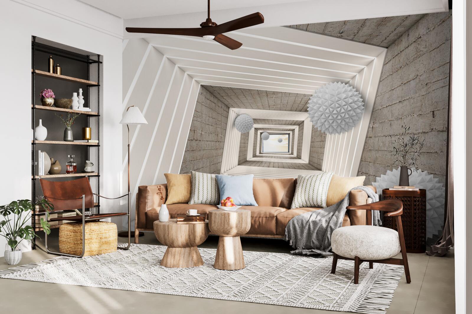 Fototapeta nekonečný tunel s loptičkami