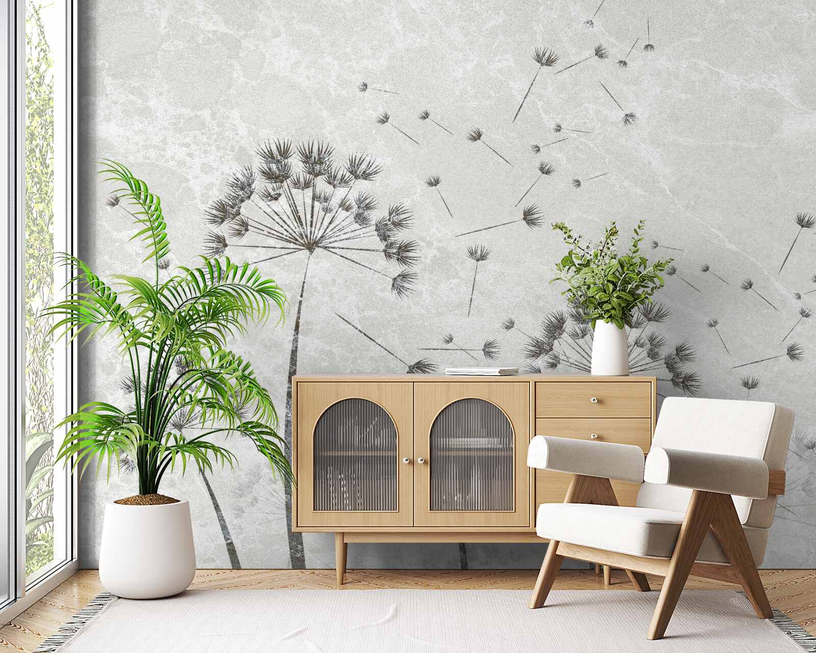 Fototapeta vietor rozhadzuje lupene púpavy