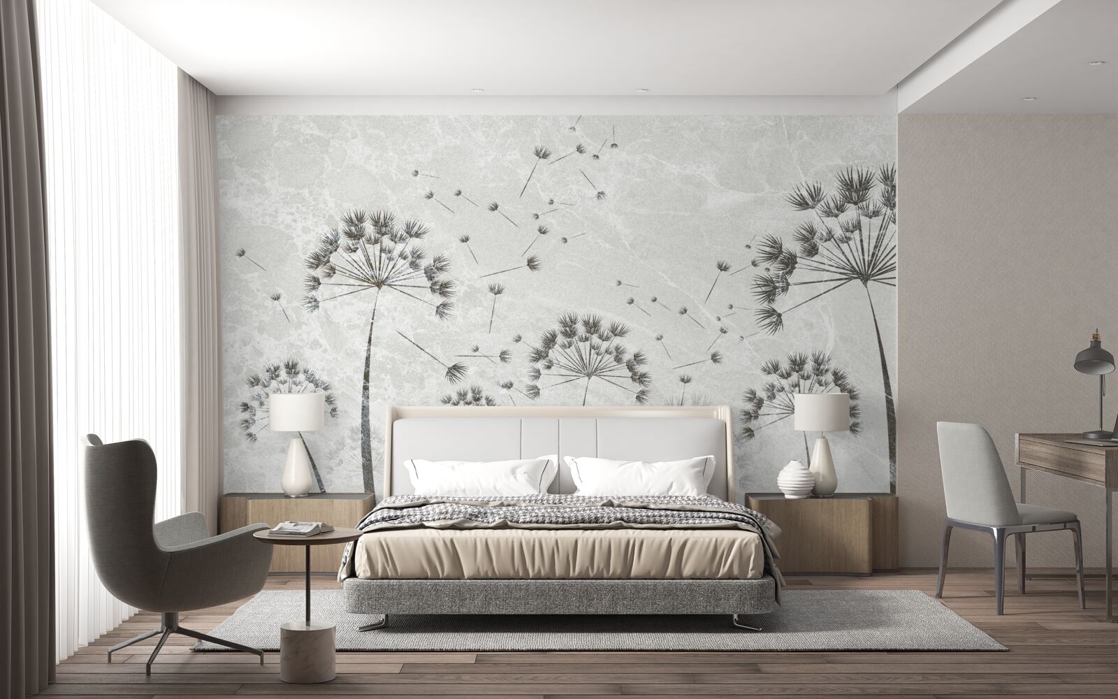 Fototapeta vietor rozhadzuje lupene púpavy