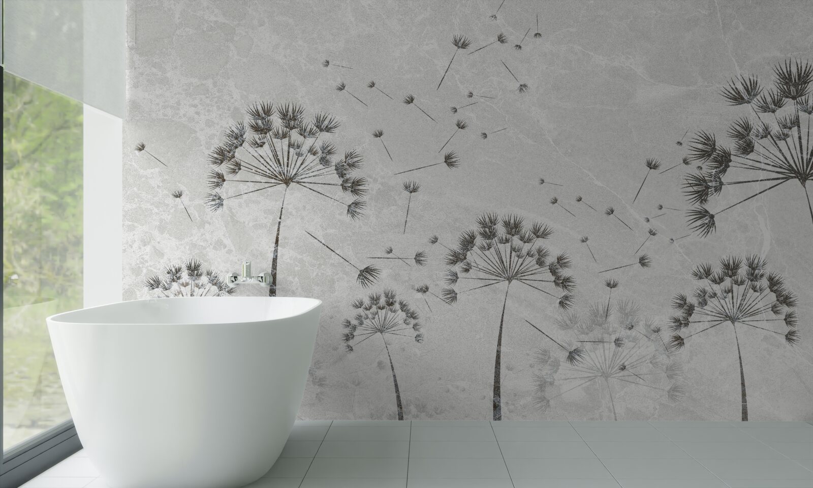 Fototapeta vietor rozhadzuje lupene púpavy