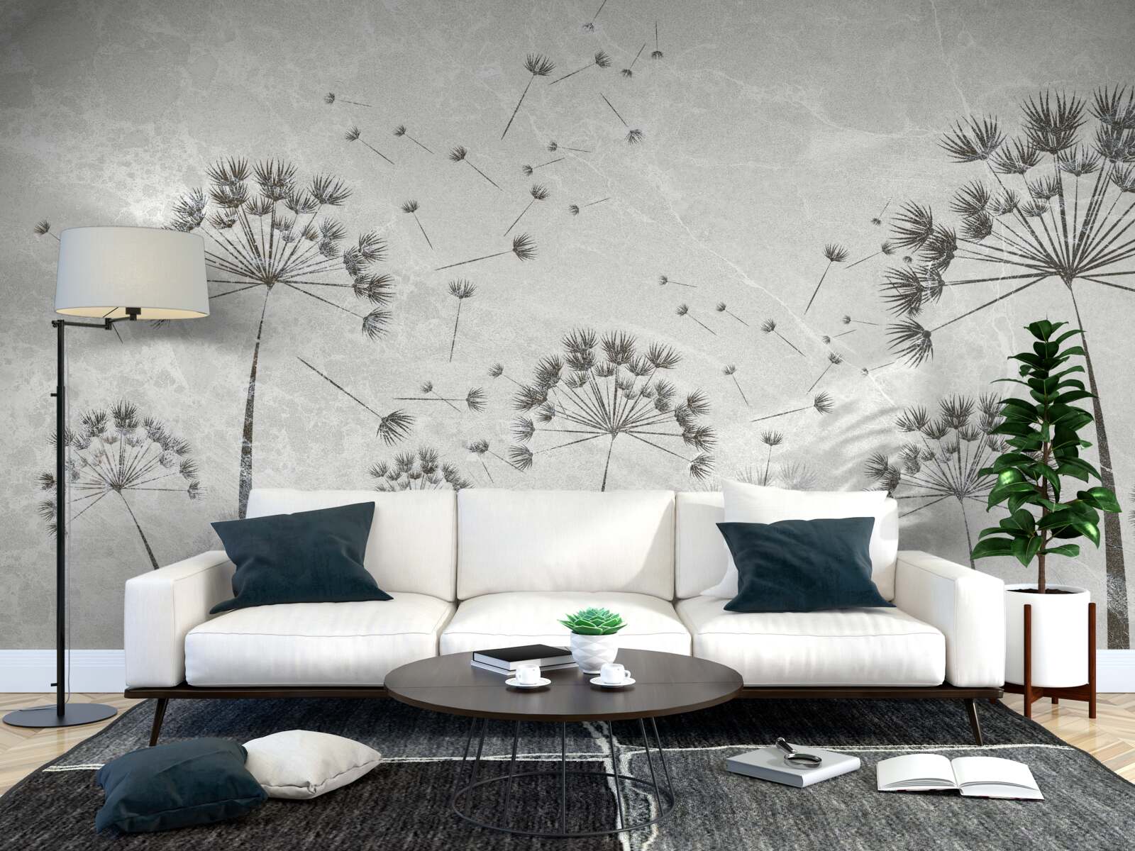 Fototapeta vietor rozhadzuje lupene púpavy