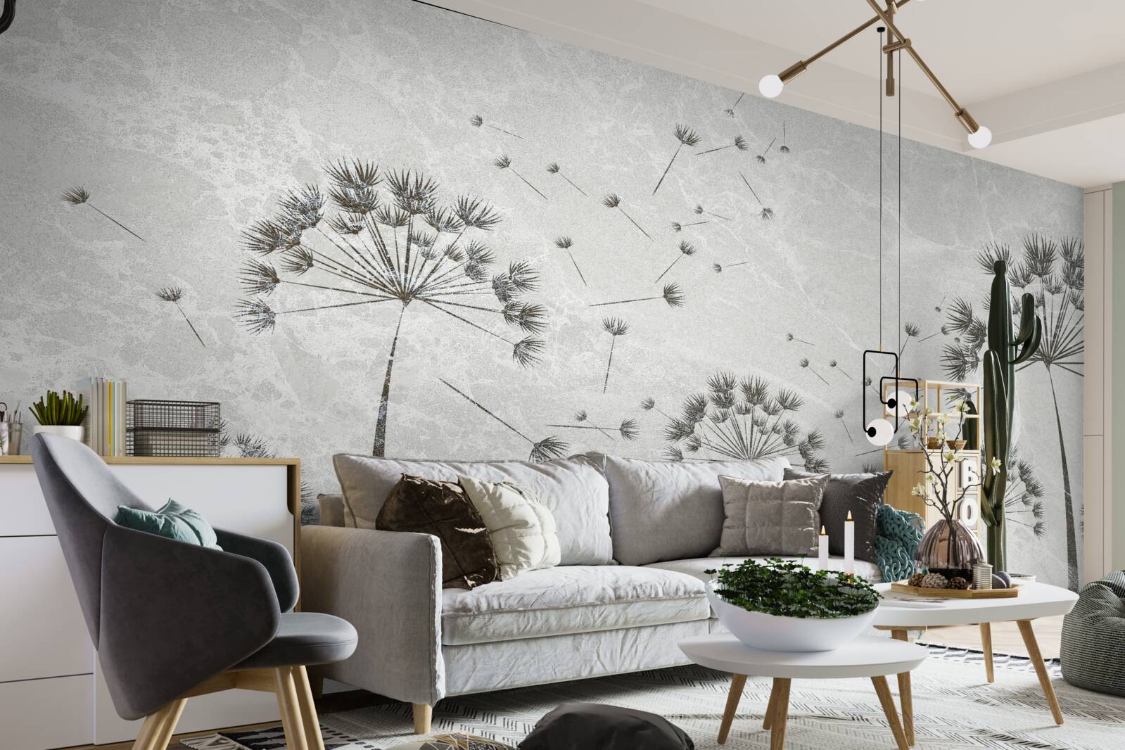 Fototapeta vietor rozhadzuje lupene púpavy