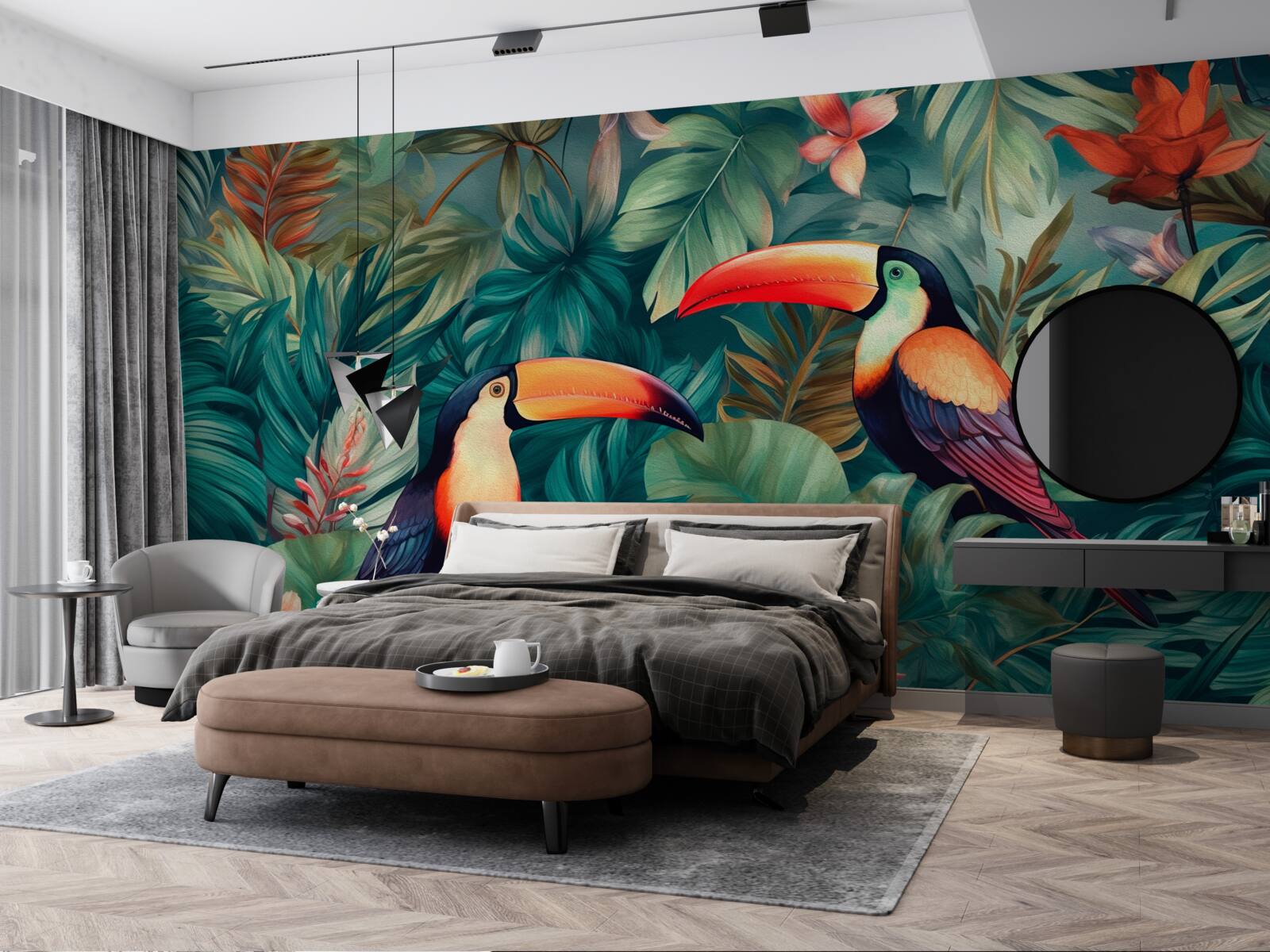 Fototapeta veľké papagáje medzi listami