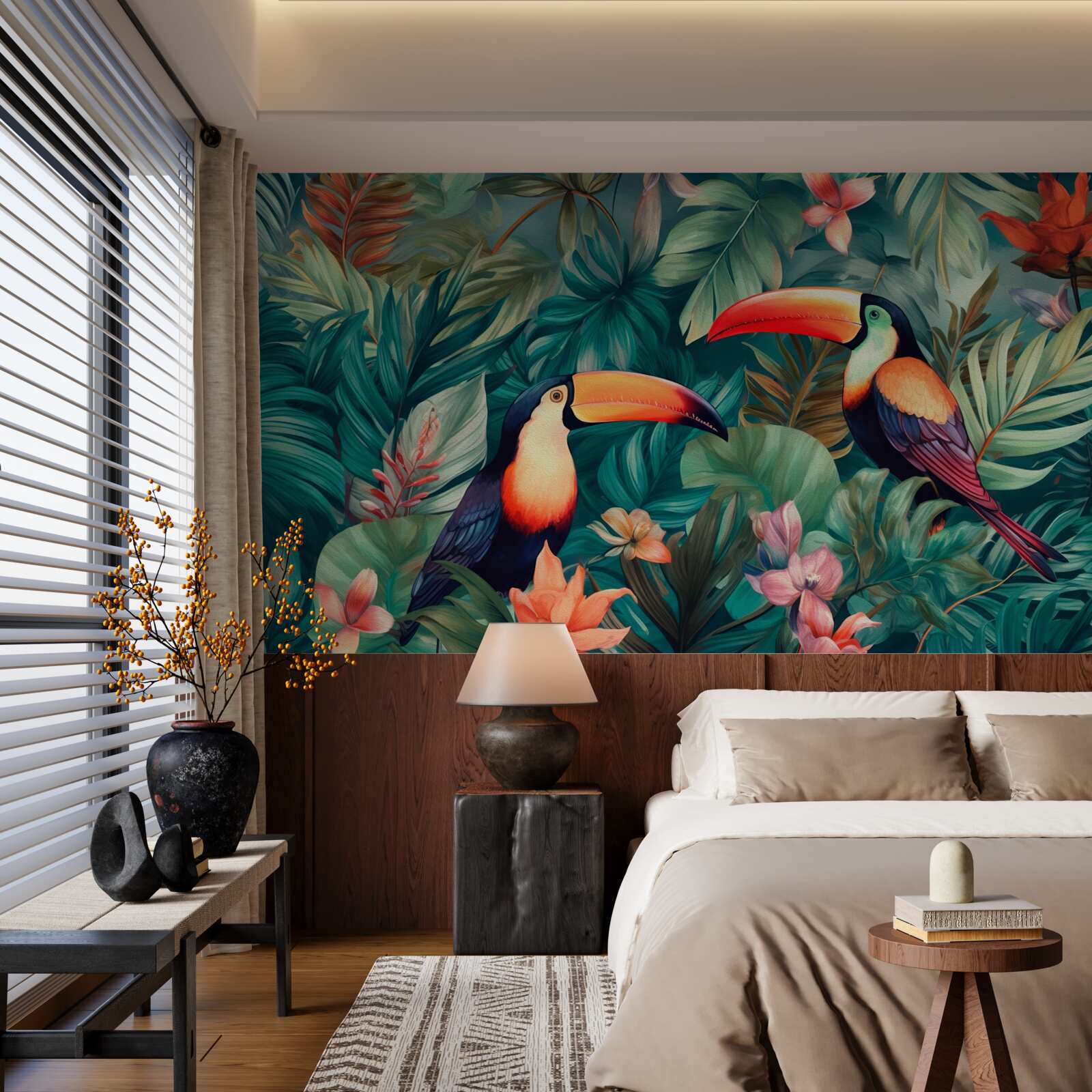 Fototapeta veľké papagáje medzi listami