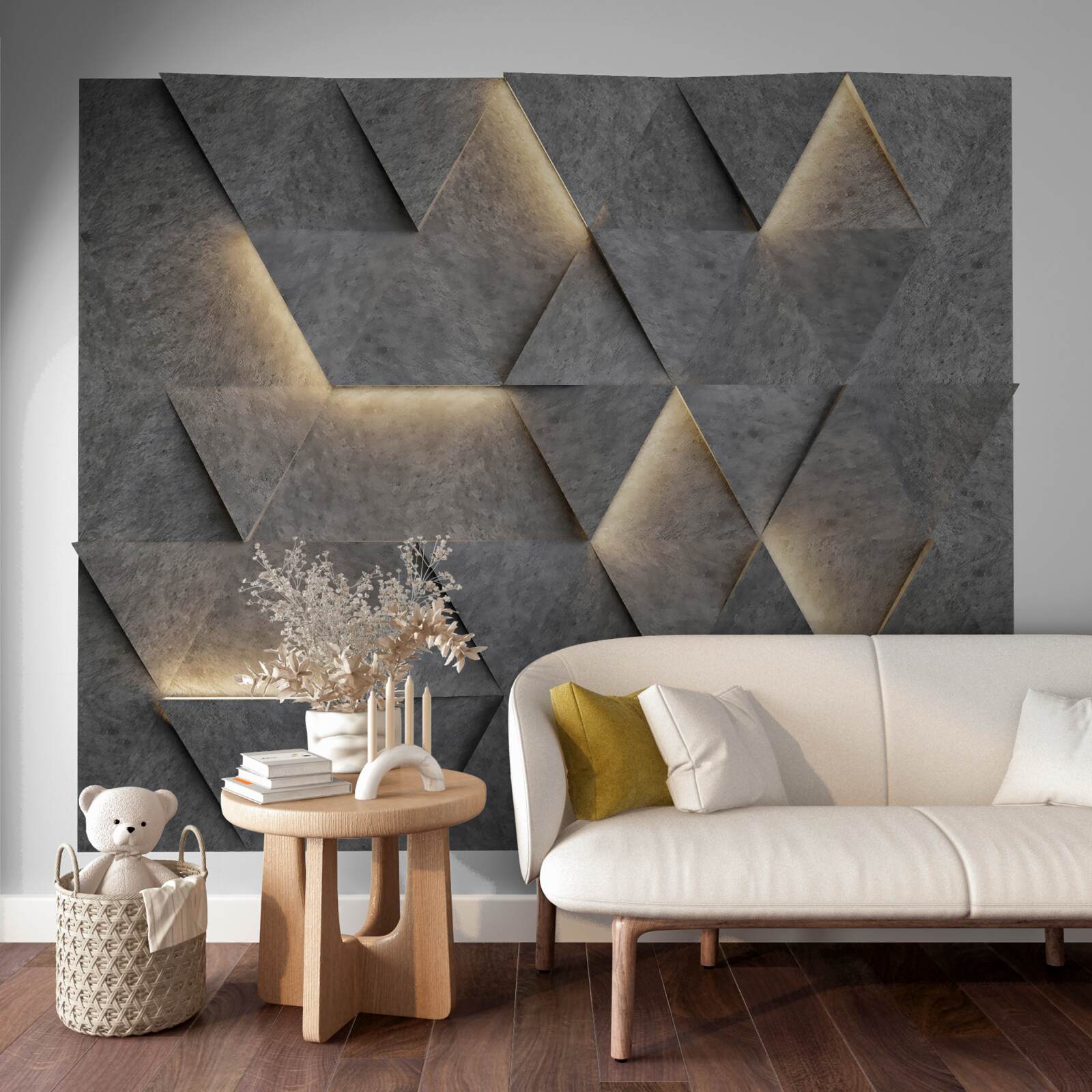 Fototapeta Svietiace volumetrické trojuholníky