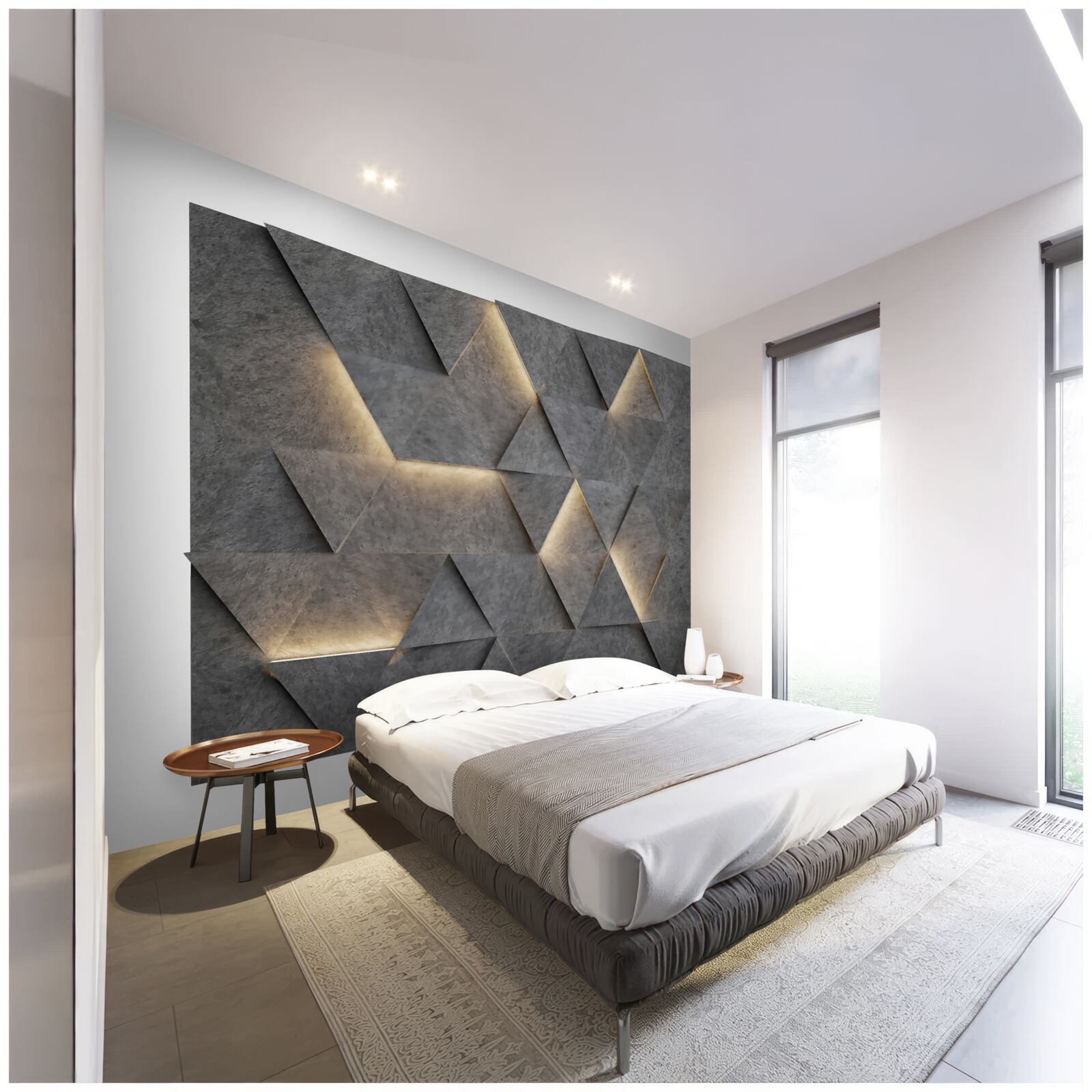 Fototapeta Svietiace volumetrické trojuholníky