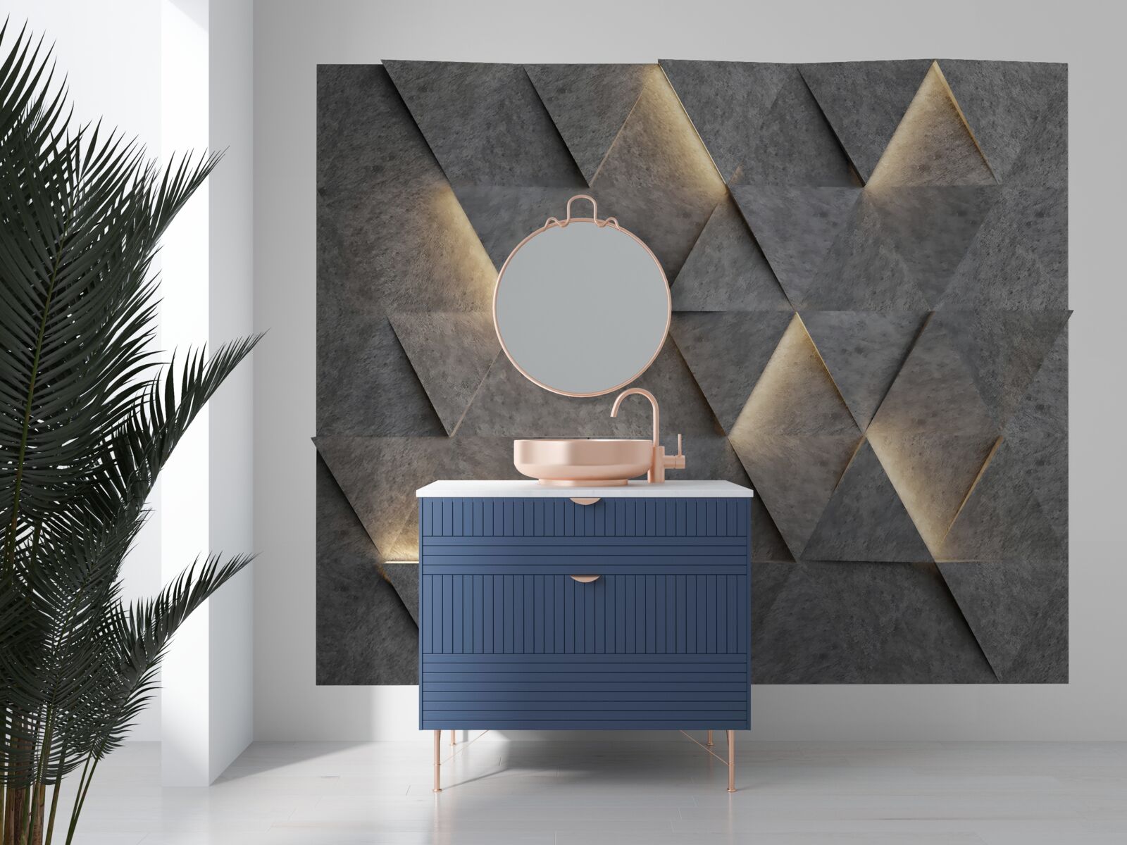 Fototapeta Svietiace volumetrické trojuholníky