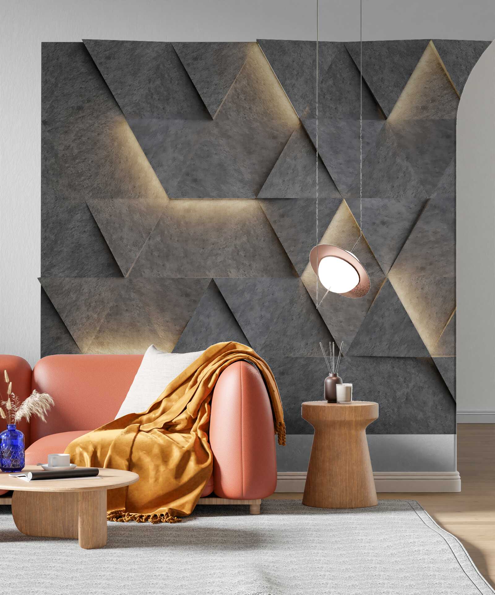 Fototapeta Svietiace volumetrické trojuholníky