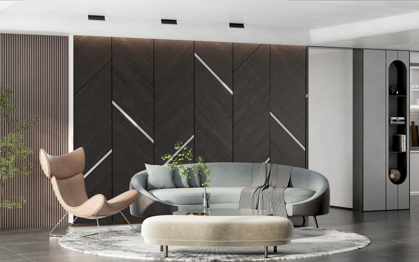 Fototapeta parketová podlaha je čierna s bielymi pruhmi