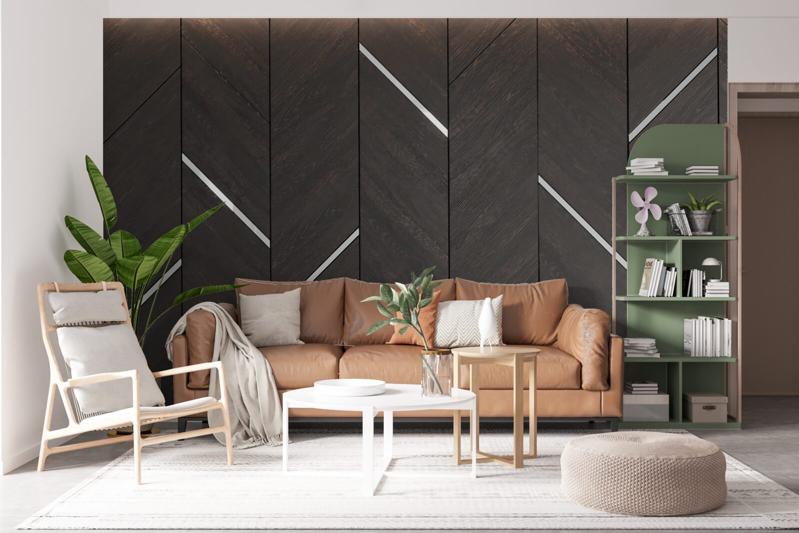 Fototapeta parketová podlaha je čierna s bielymi pruhmi