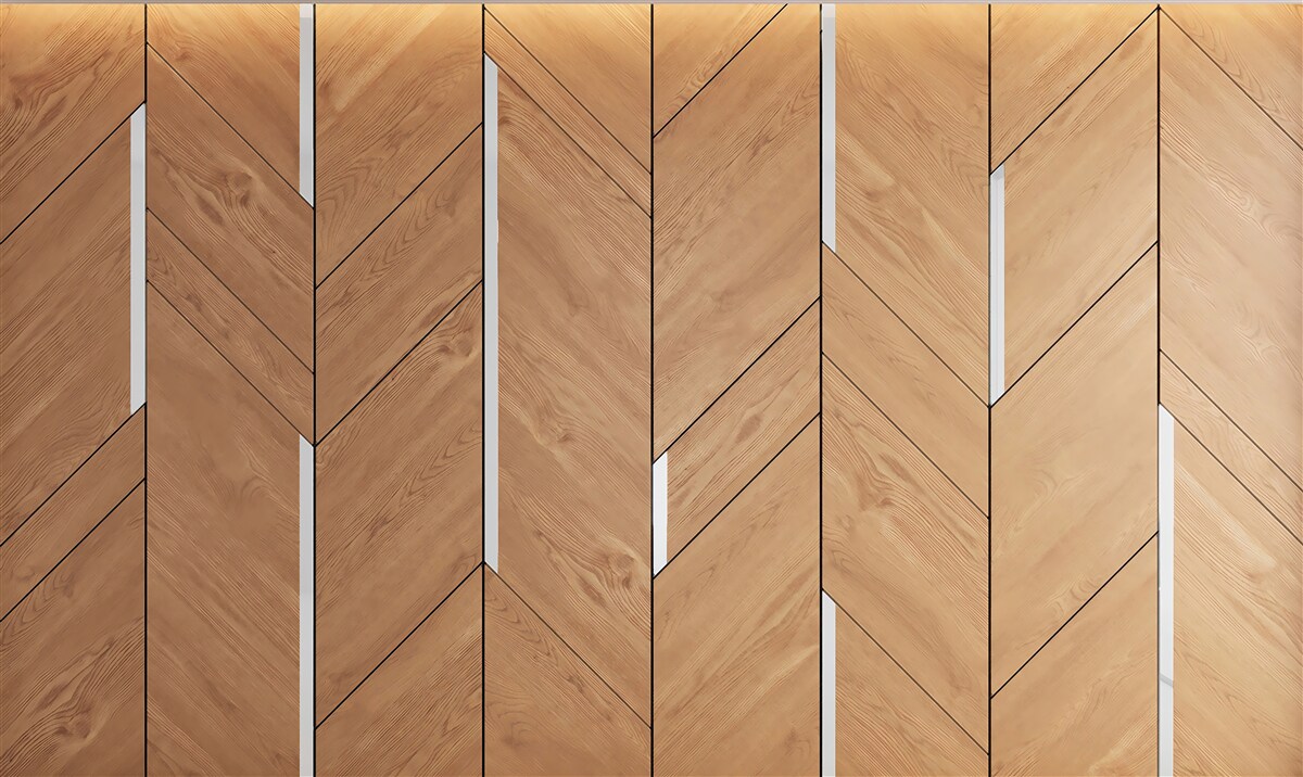 Fototapeta hnedá parketová podlaha so zabudovaným osvetlením