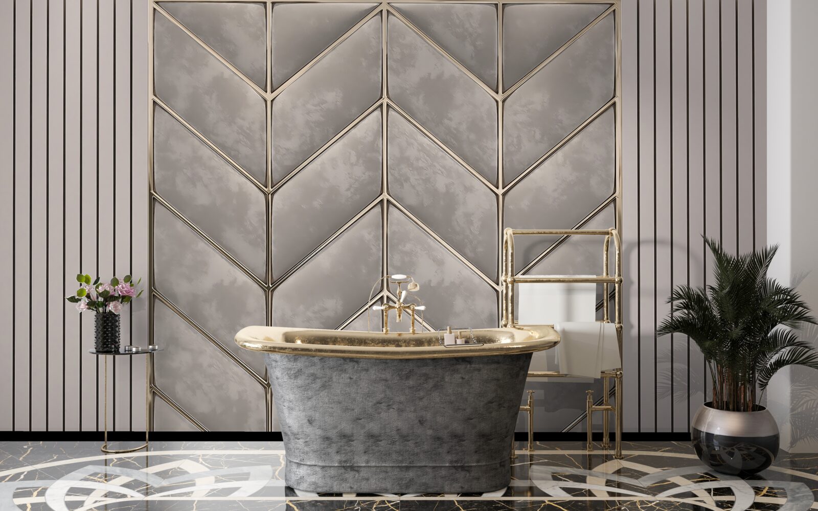 Fototapeta šedo-zlatá konzistencia