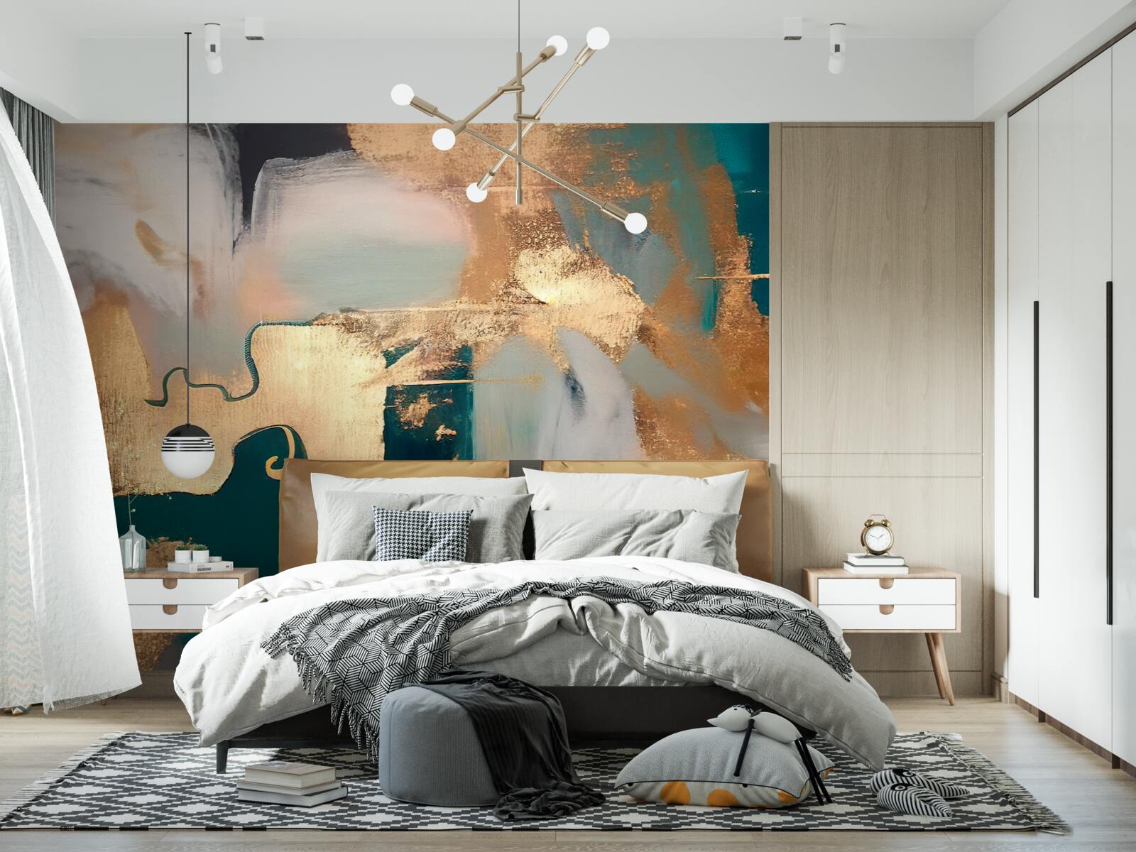 Fototapeta natretý zlatom na sivom mramore