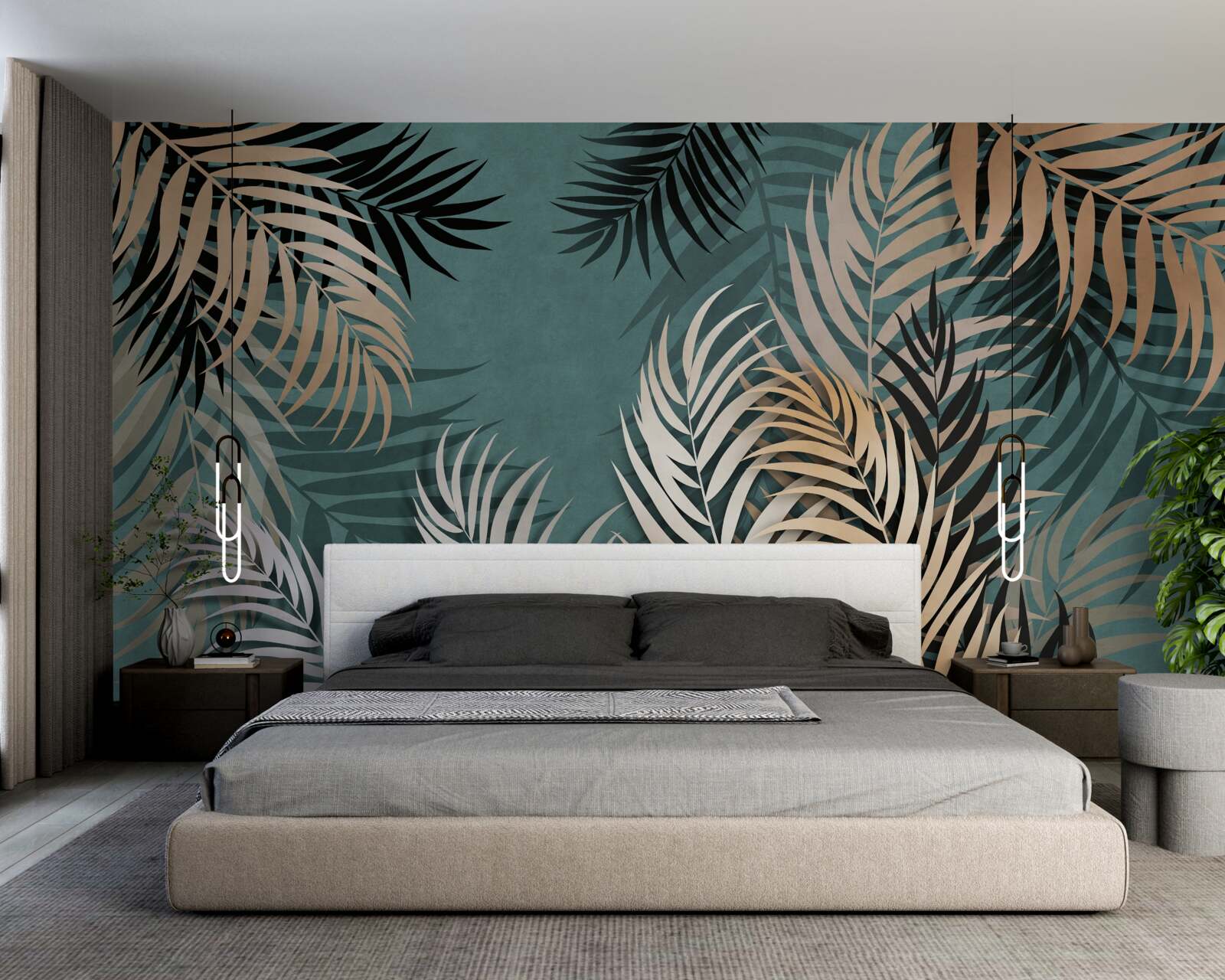 Fototapeta zlatá papraď v noci