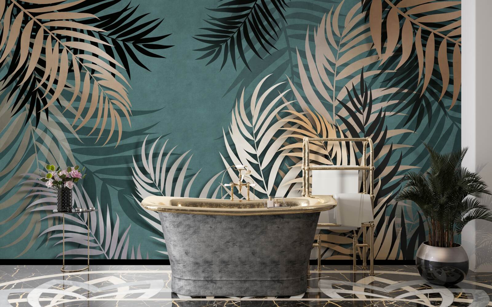 Fototapeta zlatá papraď v noci