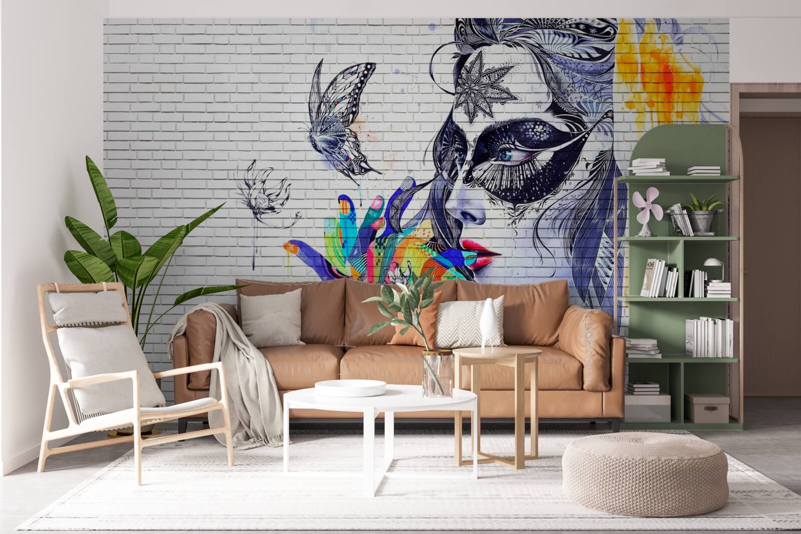 Fototapeta obraz dievčaťa v maske v abstraktnom štýle