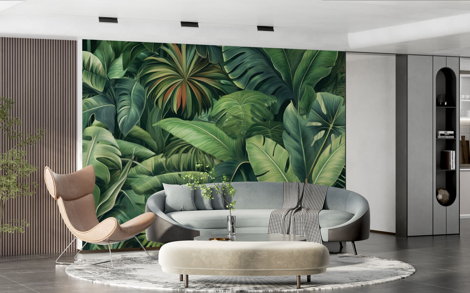 Fototapeta veľké zelené listy v džungli