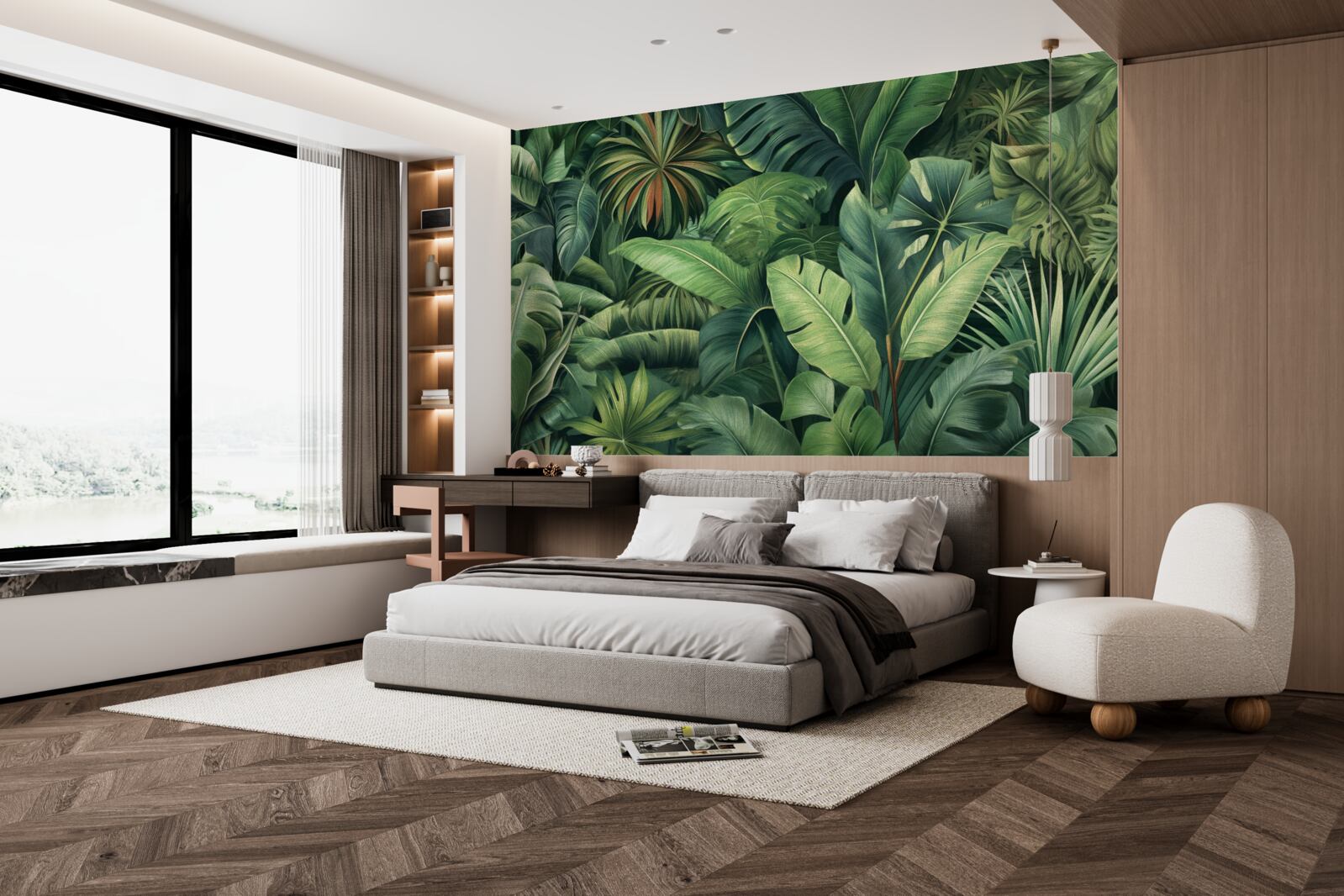 Fototapeta veľké zelené listy v džungli