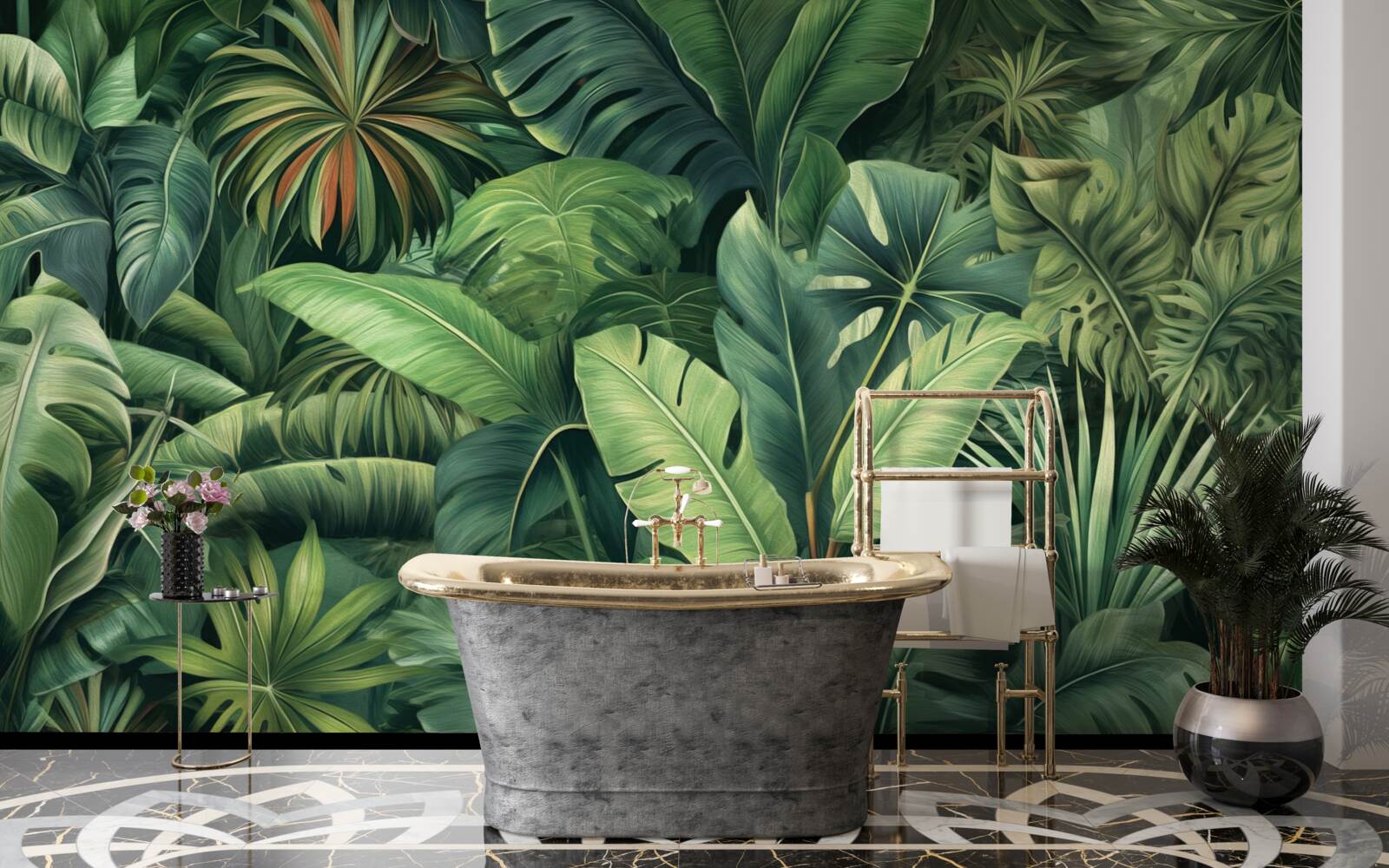 Fototapeta veľké zelené listy v džungli