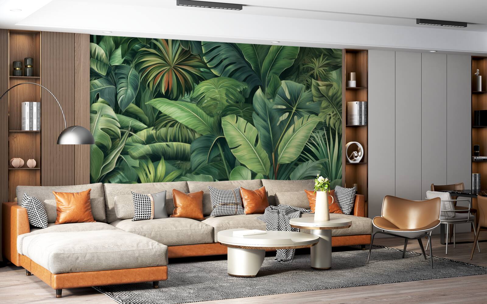 Fototapeta veľké zelené listy v džungli