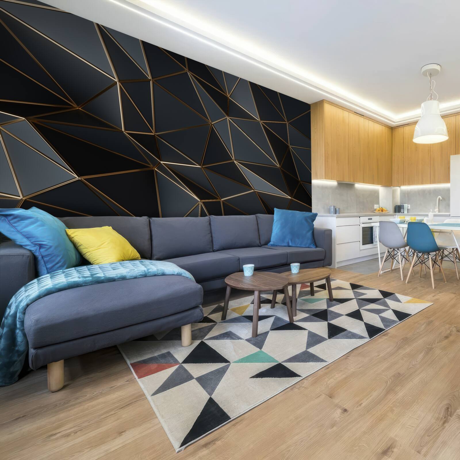 Fototapeta trojrozmerné figúrky v čiernej farbe s trojrozmerným efektom