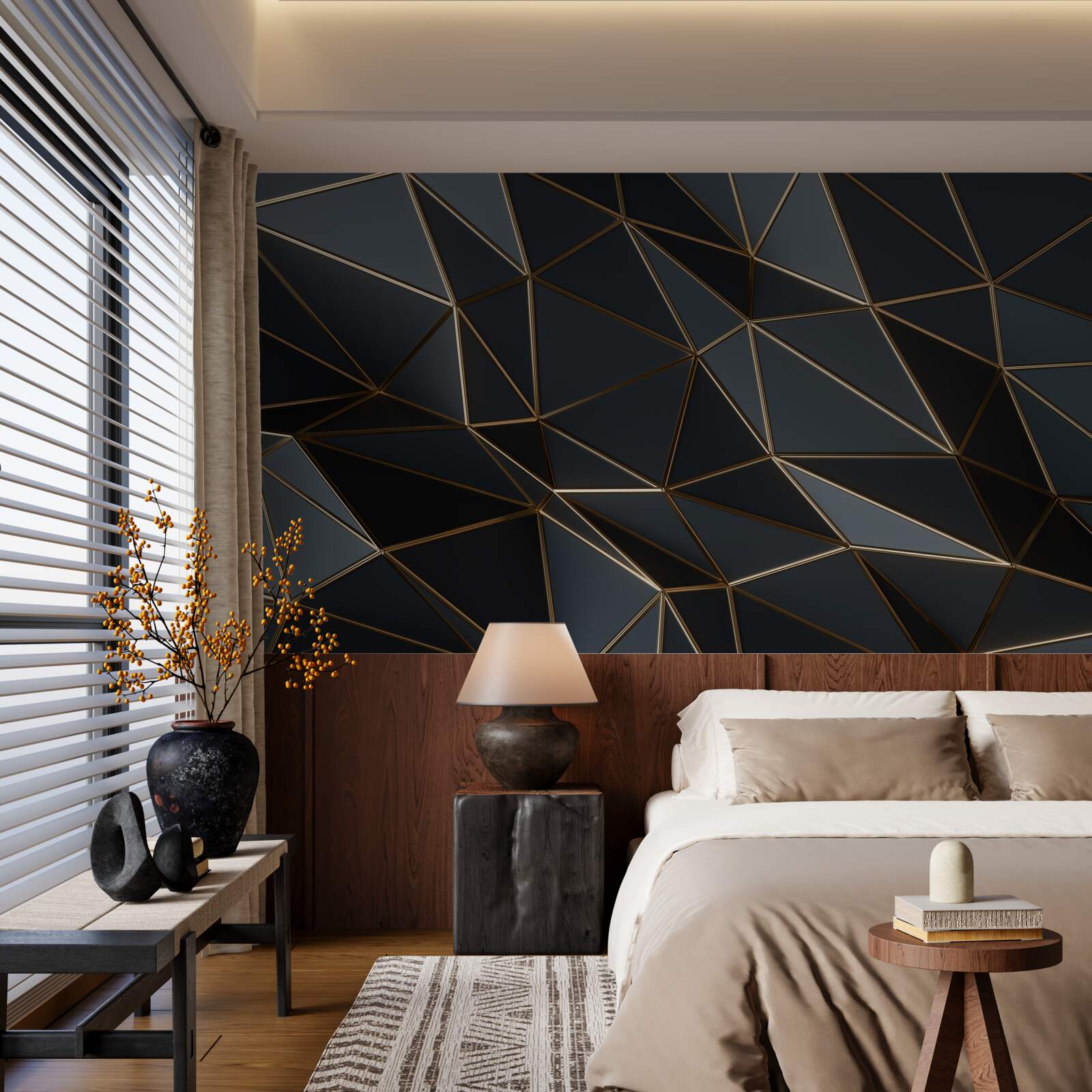 Fototapeta trojrozmerné figúrky v čiernej farbe s trojrozmerným efektom