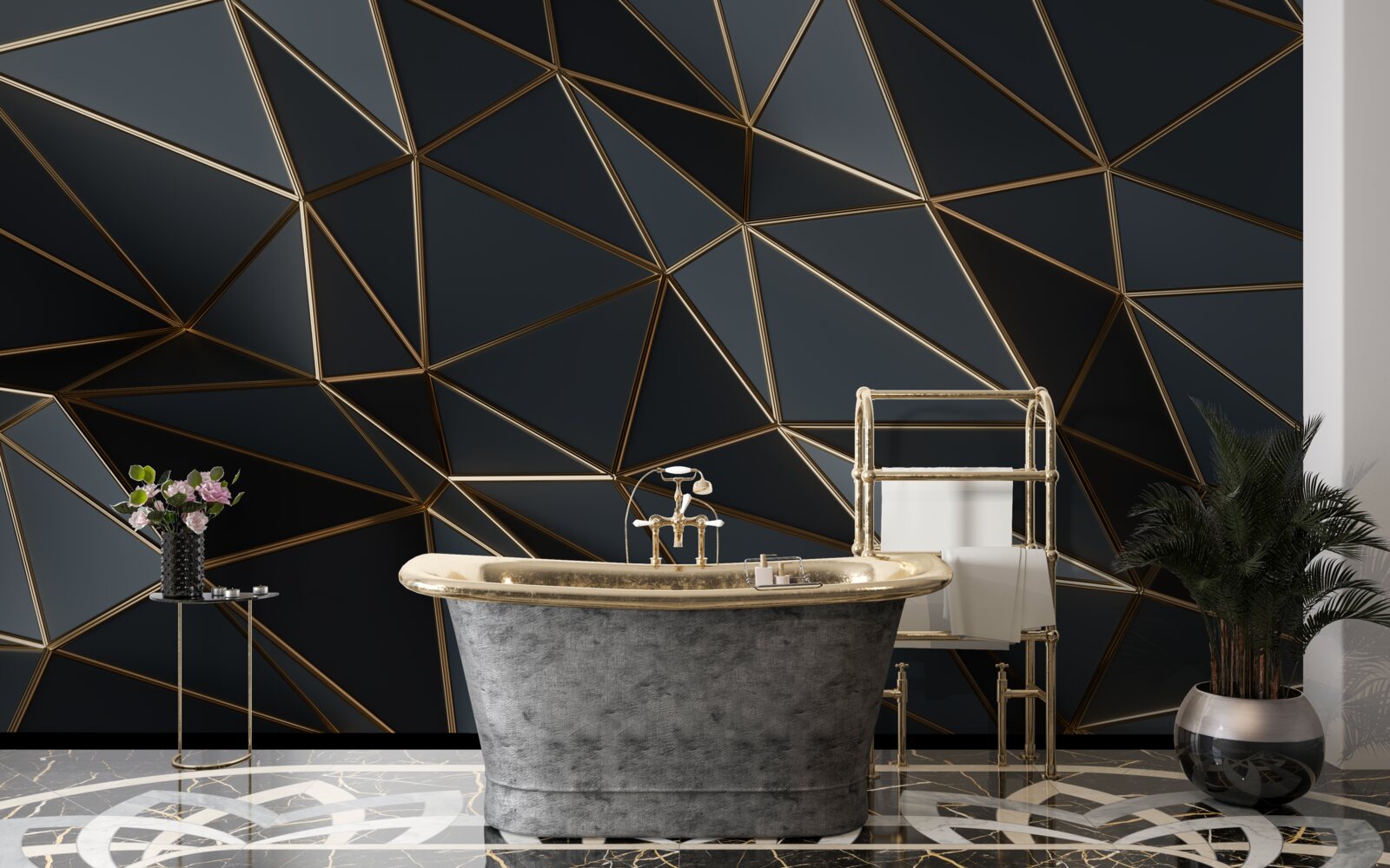 Fototapeta trojrozmerné figúrky v čiernej farbe s trojrozmerným efektom