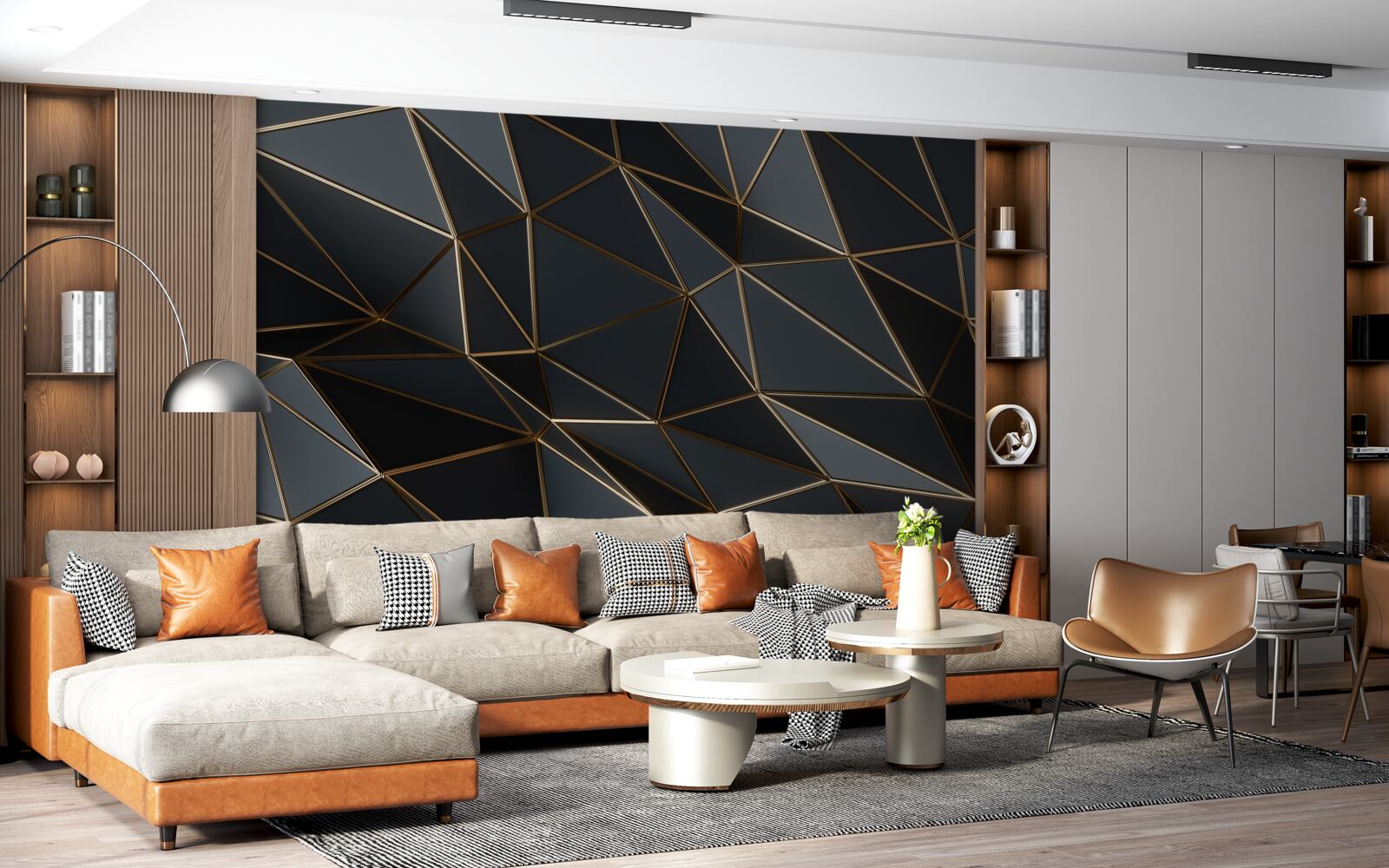 Fototapeta trojrozmerné figúrky v čiernej farbe s trojrozmerným efektom