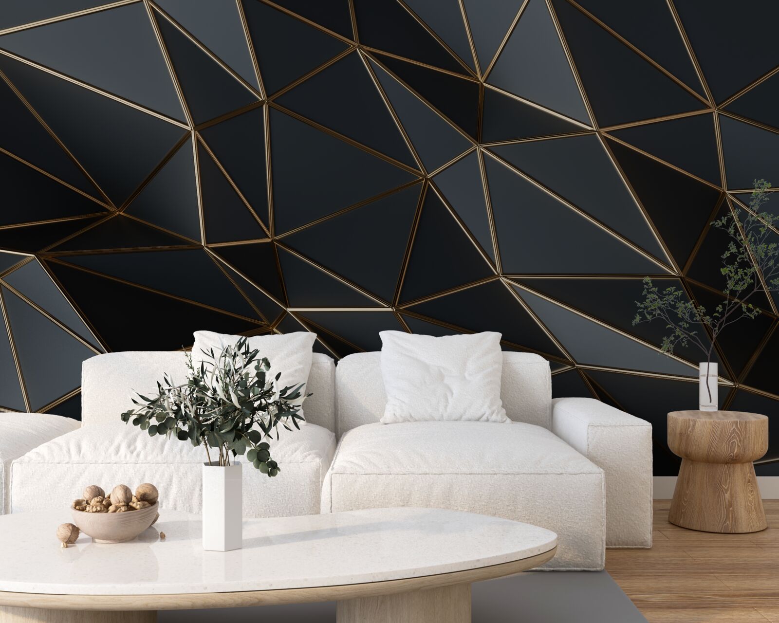 Fototapeta trojrozmerné figúrky v čiernej farbe s trojrozmerným efektom