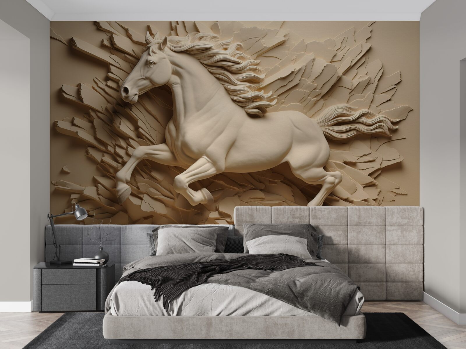 Fototapeta 3D obraz bežiaceho koňa