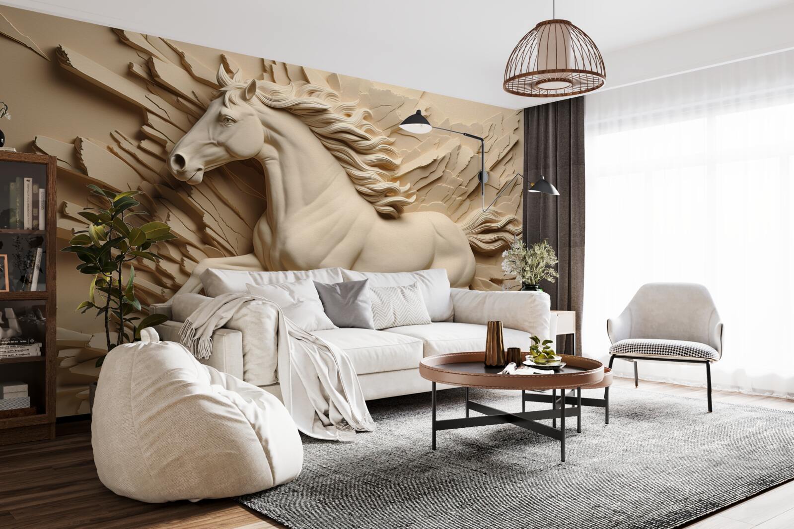 Fototapeta 3D obraz bežiaceho koňa