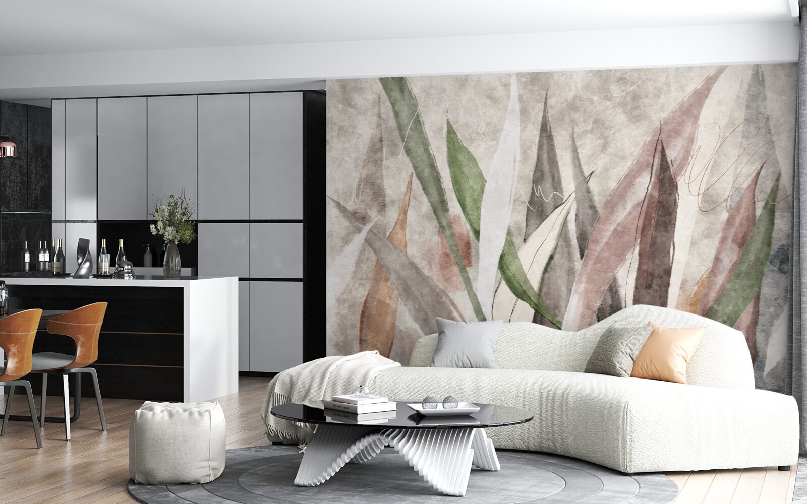 Fototapeta farebné listy džungle natiahnuté do dĺžky