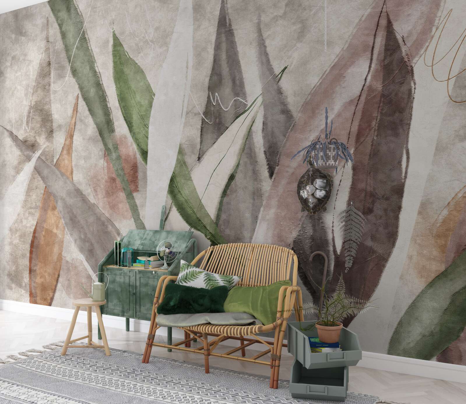 Fototapeta farebné listy džungle natiahnuté do dĺžky