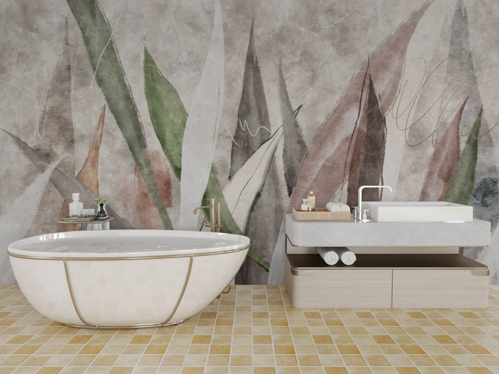 Fototapeta farebné listy džungle natiahnuté do dĺžky