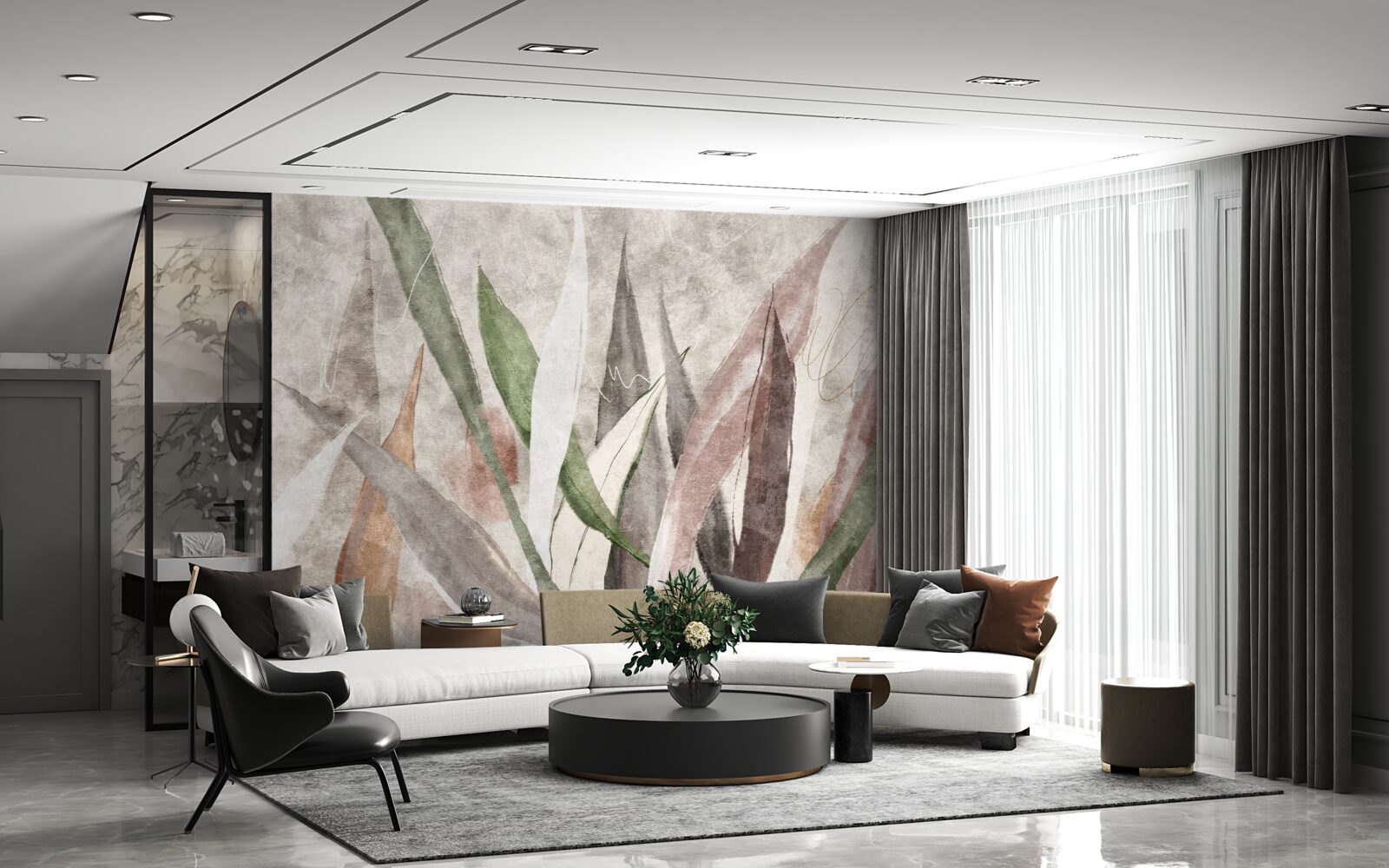 Fototapeta farebné listy džungle natiahnuté do dĺžky