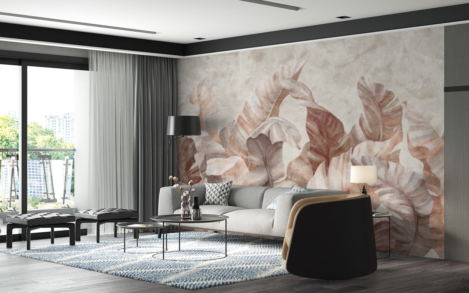 Fototapeta veľké listy tropických rastlín