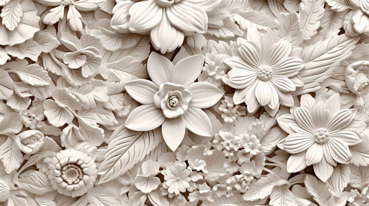 Fototapeta kvetinový aranžmán vyrobený zo sadry