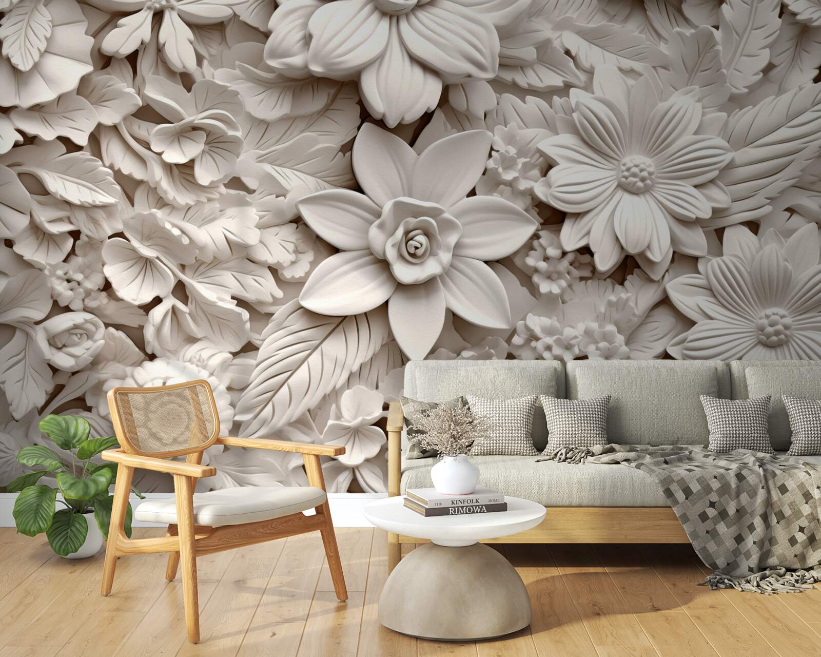 Fototapeta kvetinový aranžmán vyrobený zo sadry