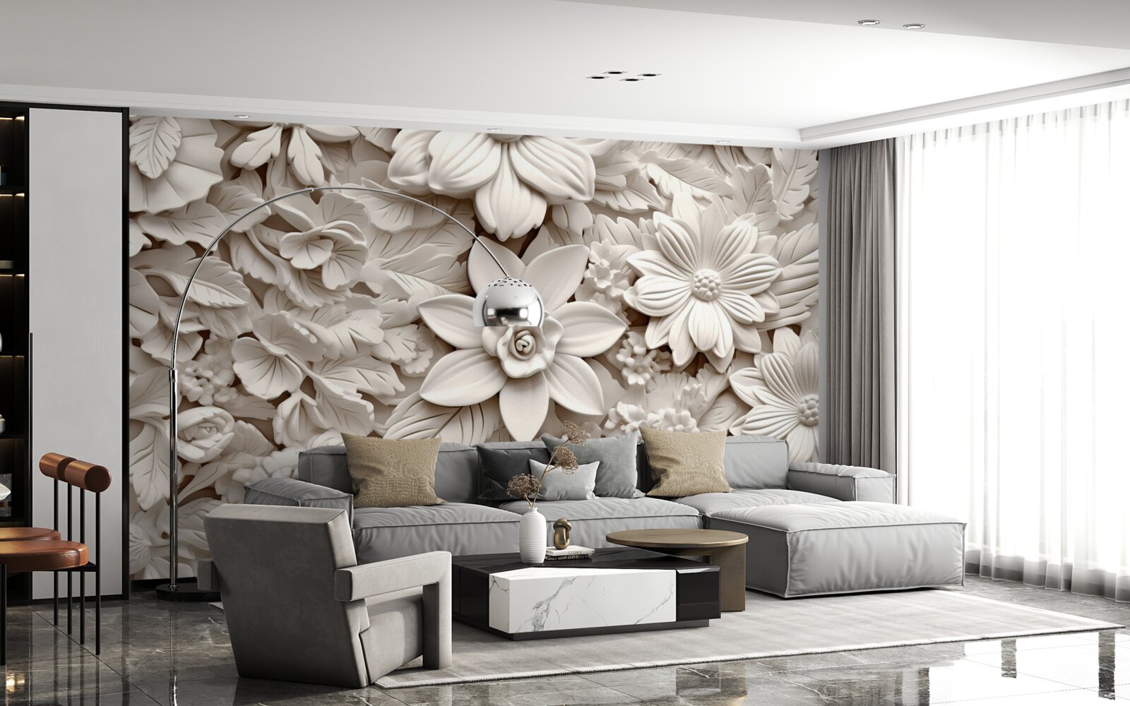 Fototapeta kvetinový aranžmán vyrobený zo sadry