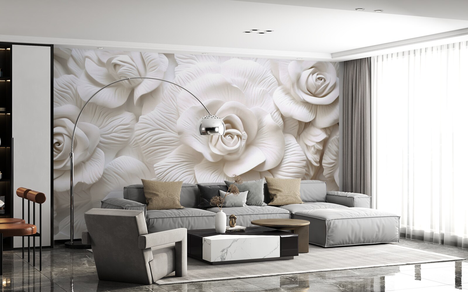 Fototapeta reliéfne ruže sú jemné