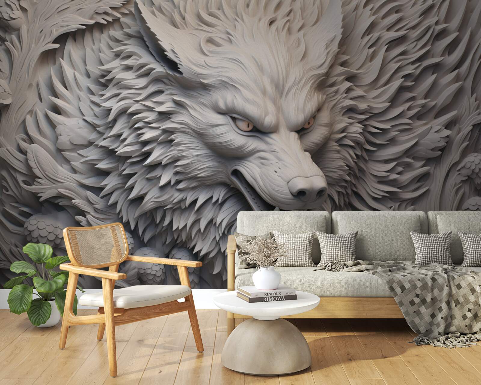 Fototapeta mocný rev vlka vytvára mnohostranný obraz