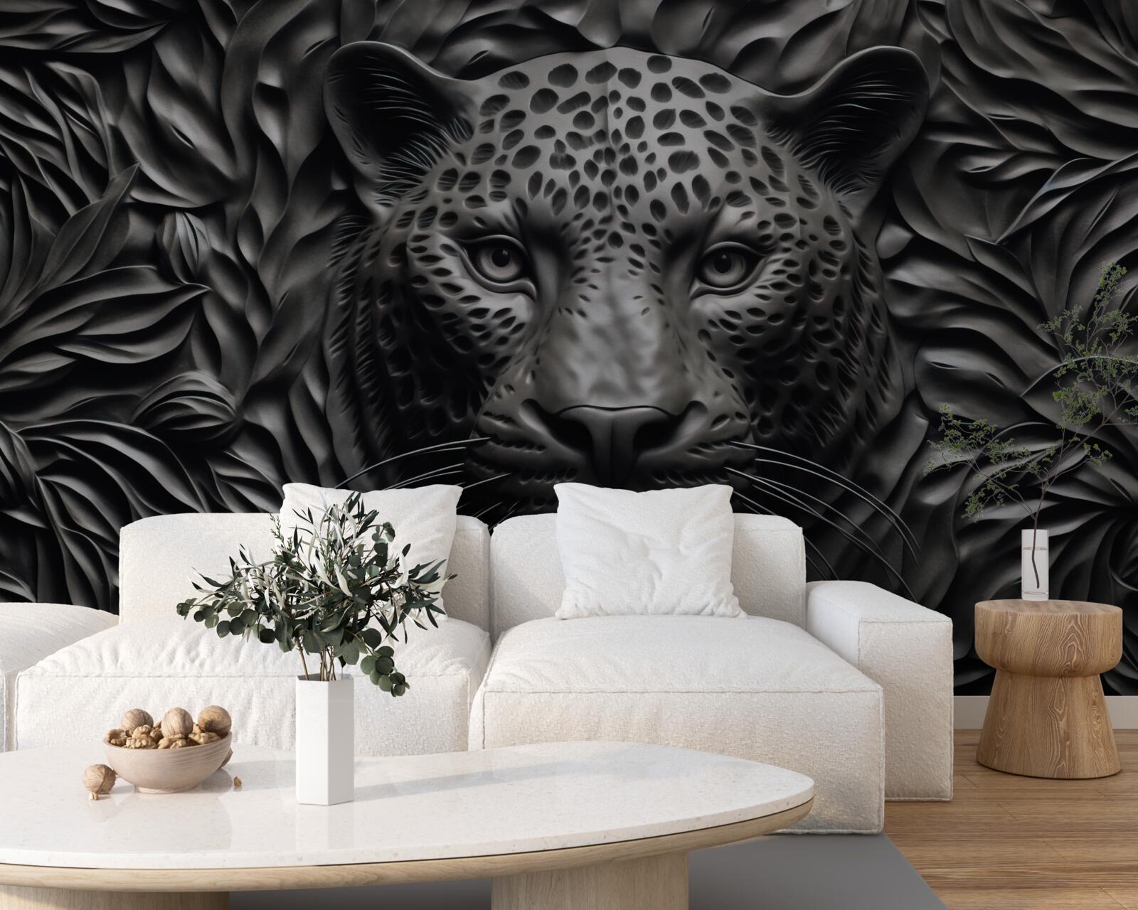 Fototapeta čierny tiger na strome impozantnej veľkosti