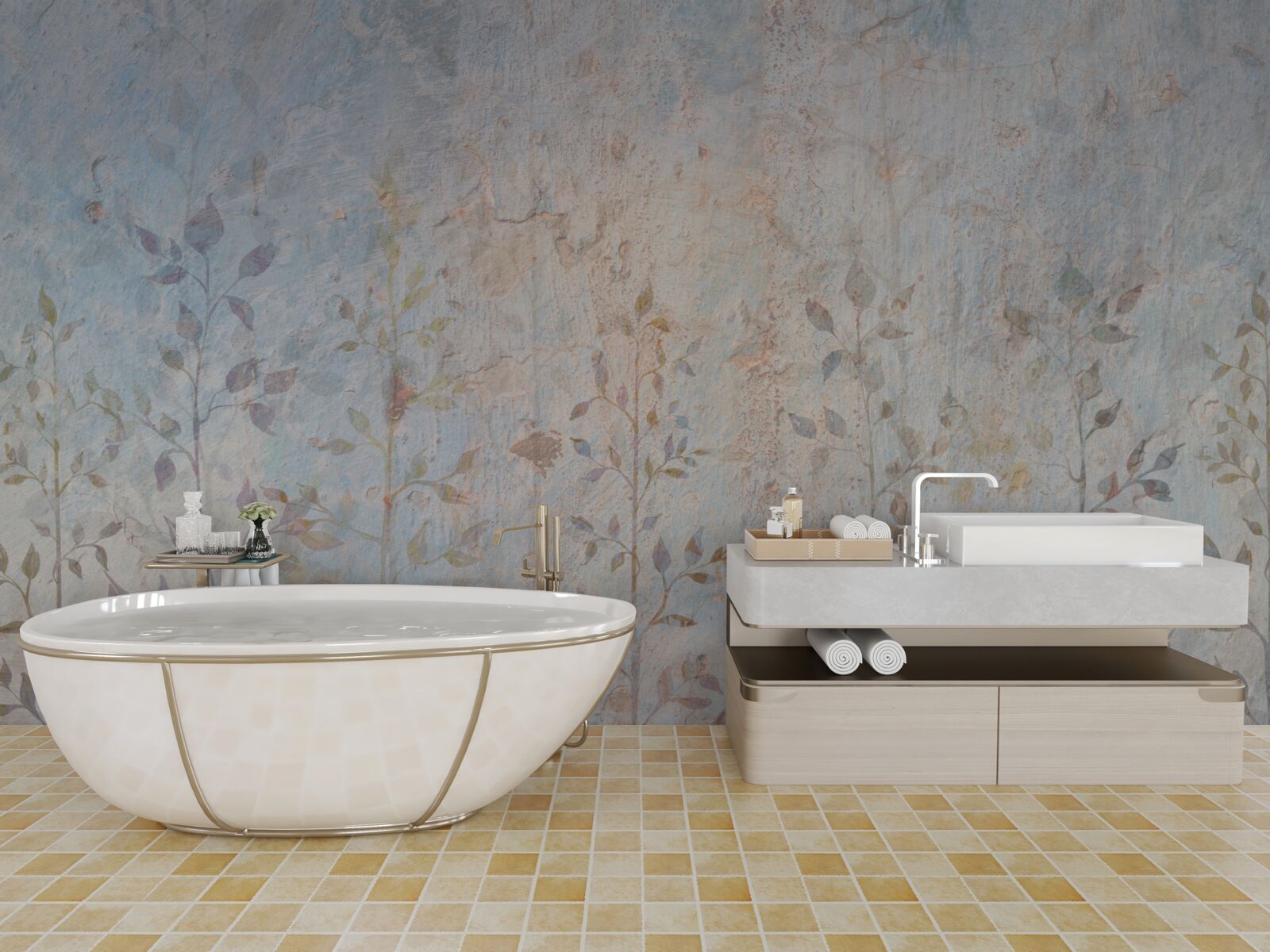 Fototapeta štíhle konáre ako akvarel