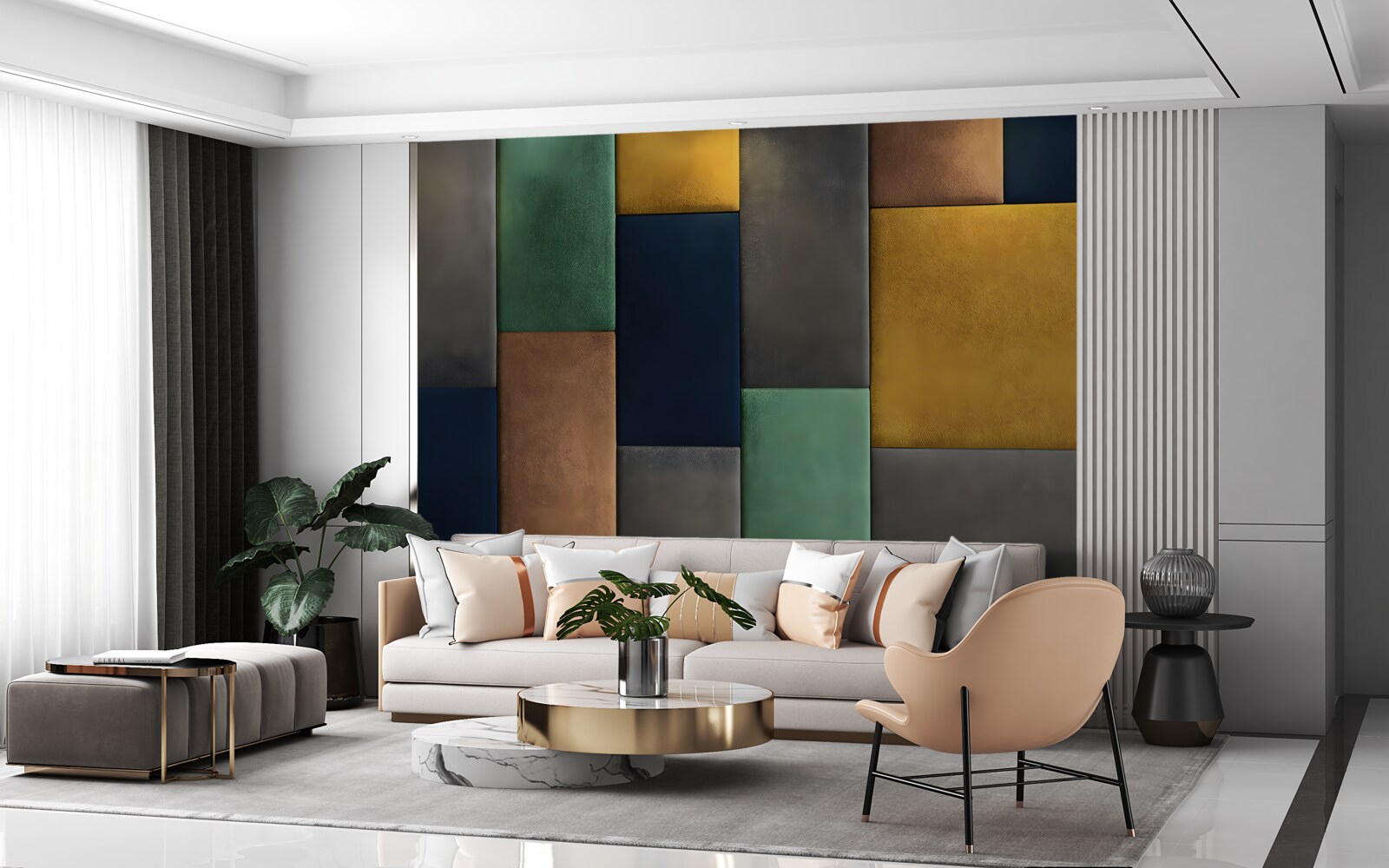 Fototapeta viacfarebné trojuholníky usporiadané vertikálne