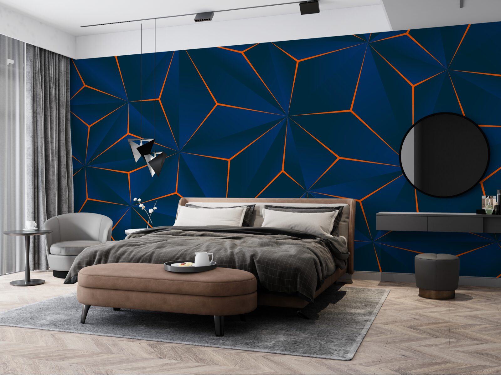 Fototapeta zamatové trojuholníky s objemnými tvarmi