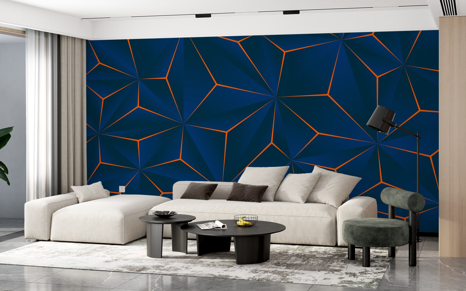 Fototapeta zamatové trojuholníky s objemnými tvarmi