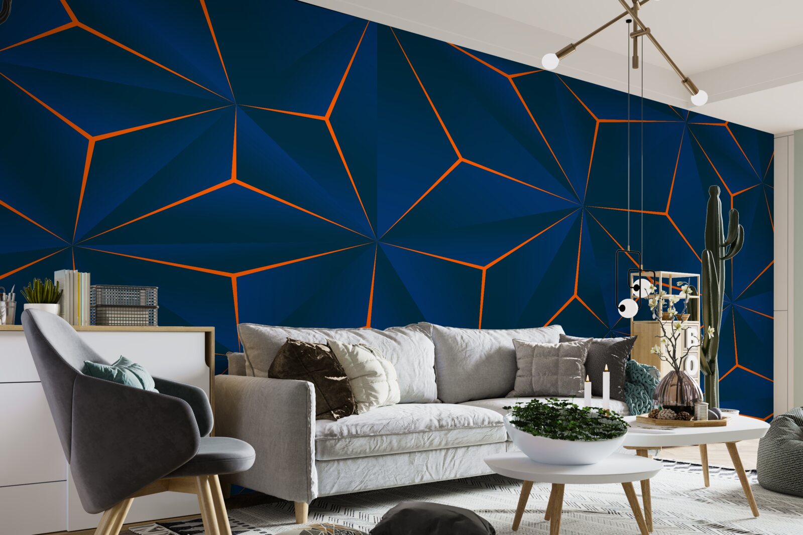 Fototapeta zamatové trojuholníky s objemnými tvarmi