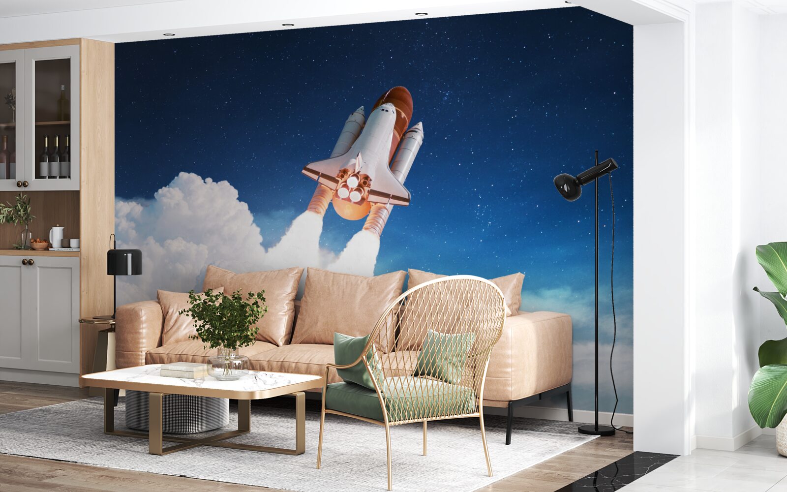 Fototapeta loď sa pripravuje na vesmírny let