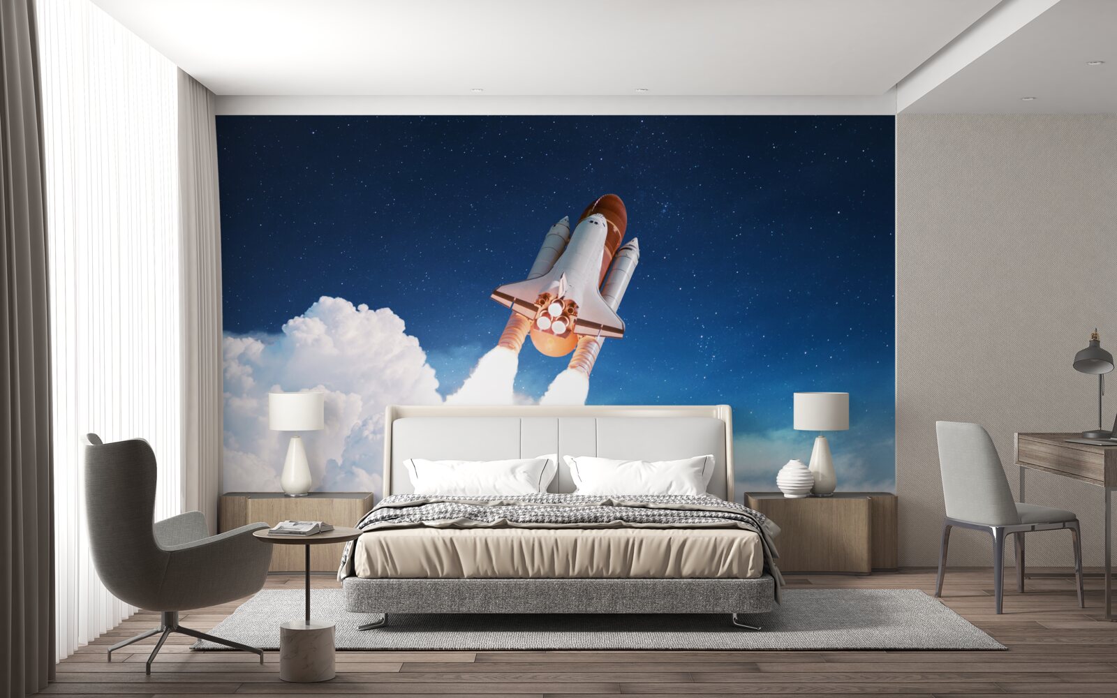 Fototapeta loď sa pripravuje na vesmírny let